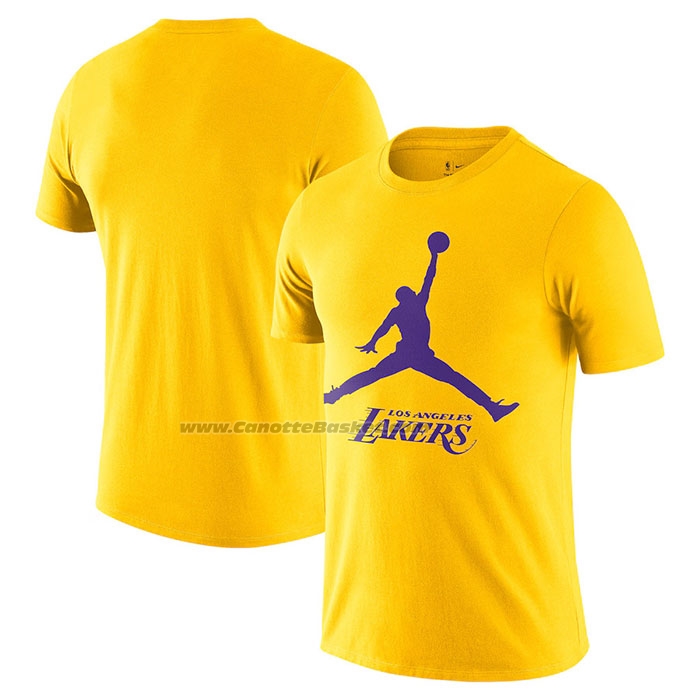 Maglia Manica Corta Los Angeles Lakers Essential Jumpman Giallo